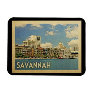 Savannah Georgia Vintage Travel Magnet
