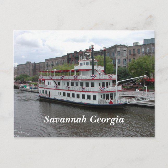 Savannah, georgisches Flussufer Postkarte (Vorderseite)
