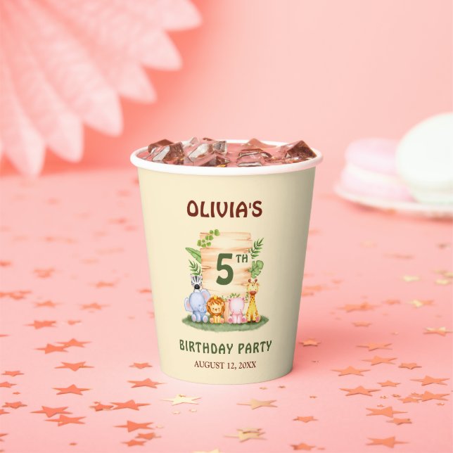 Savannah giraffe Löwe Hippo Zebra Elefant Pappbecher (Insitu)