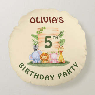 Savannah giraffe Löwe Hippo Zebra Elefant Rundes Kissen