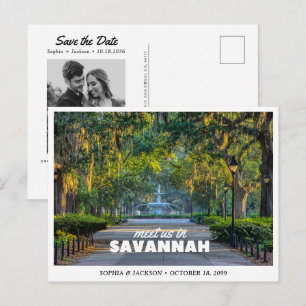 Savannah Hochzeit Save the Date Reise Retro Postkarte