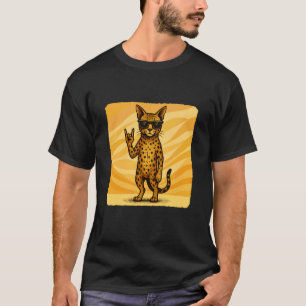 Savannah-Katze Sonnenbrille Rockmusik Lustig Retro T-Shirt