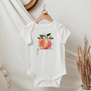 SAVANNAH Little Peach Wassercolor Frucht Blüte Baby Strampler