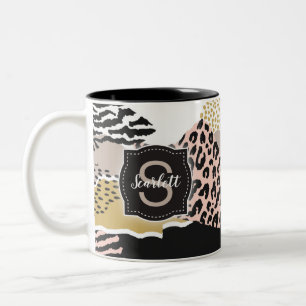 Savannah mit/ Custom Monogram & Name Zweifarbige Tasse