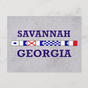 Savannah Nautical Flag Postcard Postkarte