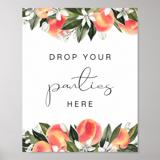 SAVANNAH Peach Bachelorette Panty Game Poster (Vorne)