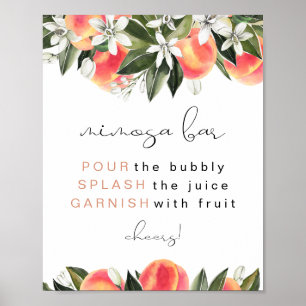 SAVANNAH Peach Mimosa Bar Sign Poster
