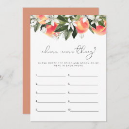 SAVANNAH Peach Wo waren sie Brautparty Game Einladung