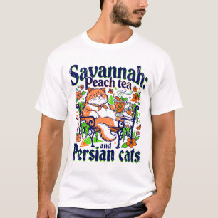Savannah-Pfirsichtee und persische Katzen T-Shirt