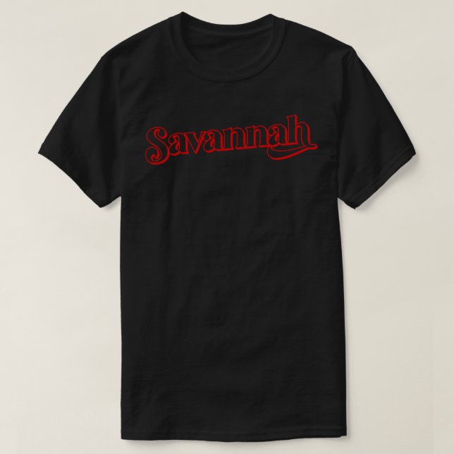 Savannah Retro Typografie Design 1 T-Shirt (Design vorne)