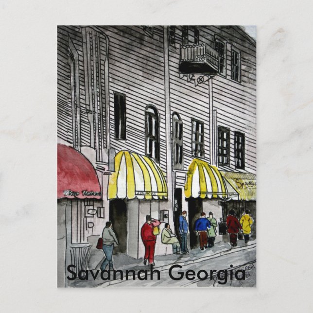 Savannah River Street 4 Postcard Postkarte (Vorderseite)