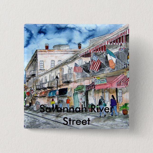 Savannah_river_street_painting, Savannah River… Button (Vorderseite)