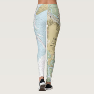 Savannah River und Wassaw Sound Nautical Chart Leggings