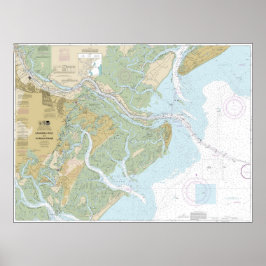 Savannah River und Wassaw Sound Nautical Chart Poster