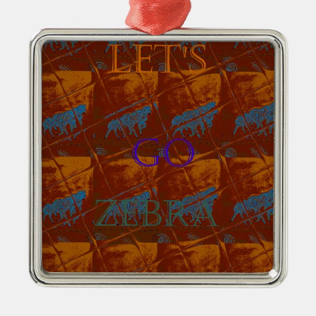 Savannah Safari Lasse Go Zebra Hakuna Matata mot Silbernes Ornament (Vorne)
