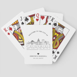 Savannah Skyline Begrüßungsnachricht Spielkarten