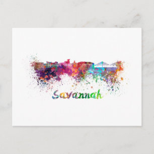 Savannah Skyline in Aquarell Postkarte
