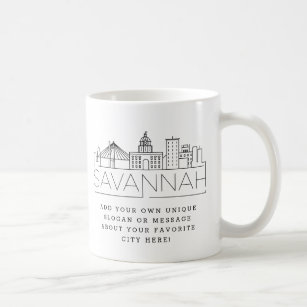 Savannah Stylized Skyline   Benutzerdefinierter Sl Kaffeetasse