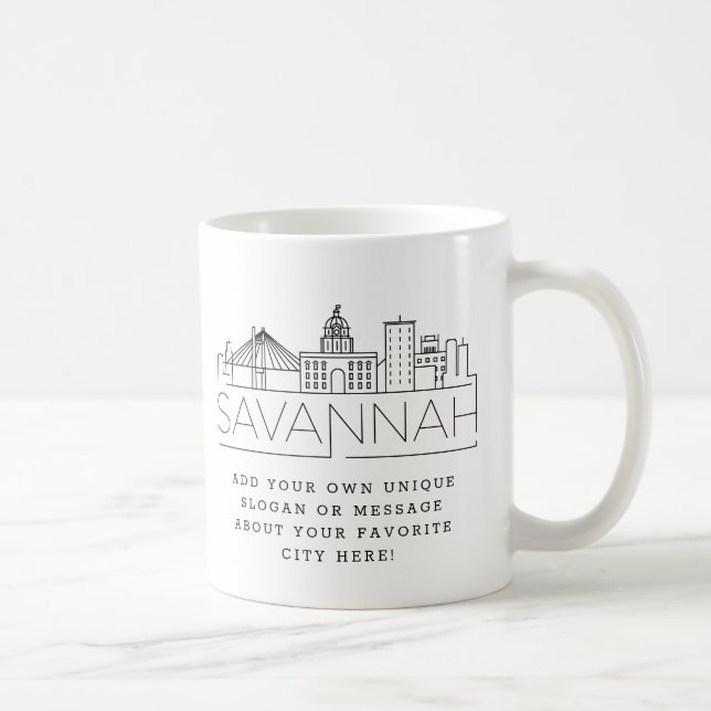 Savannah Stylized Skyline | Benutzerdefinierter Sl Kaffeetasse (Rechts)