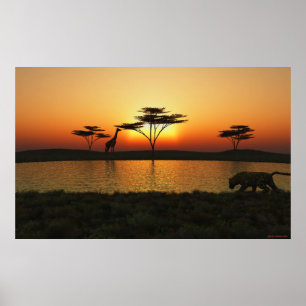 Savannah Sunset Poster
