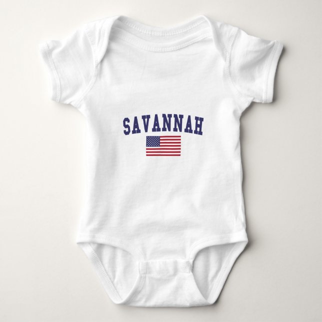 Savannah US Flag Baby Strampler (Vorderseite)