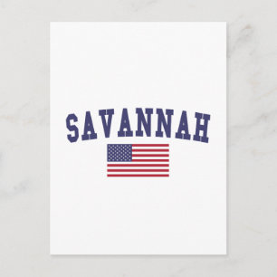 Savannah US Flag Postkarte