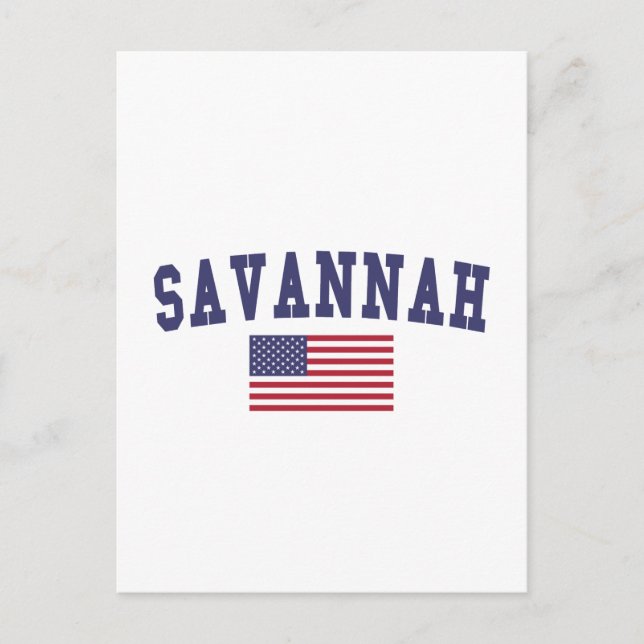 Savannah US Flag Postkarte (Vorderseite)