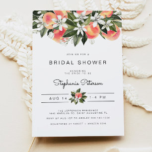 Savannah - Wasserfarben Peach Floral Brautparty Einladung