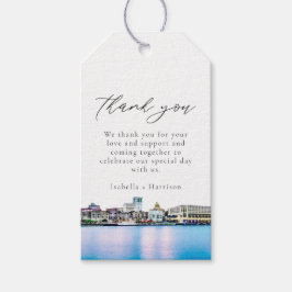 SAVANNAH Watercolor Skyline Vielen Dank Geschenkanhänger