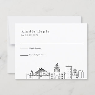 Savannah Wedding Stilisierte Skyline-UAWG RSVP Karte