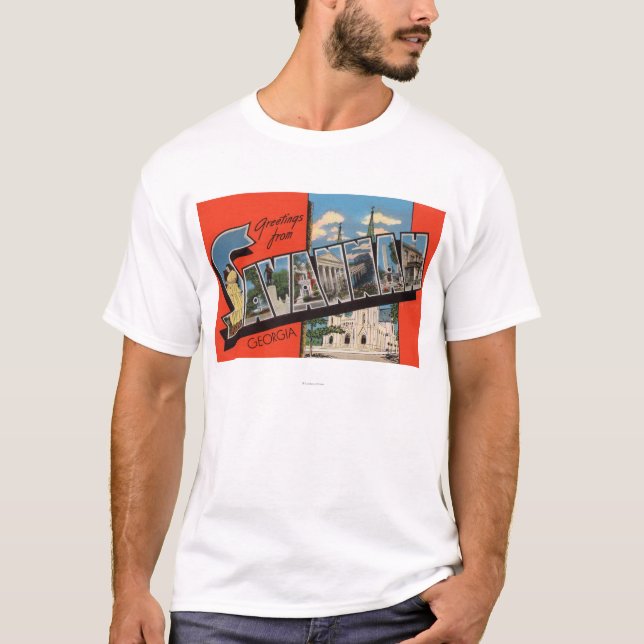 Savanne, Georgia - große Buchstabe-Szenen 2 T-Shirt (Vorderseite)