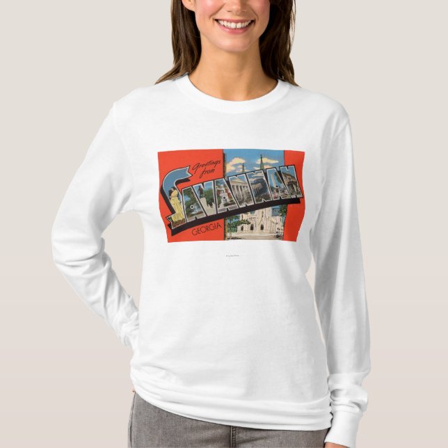 Savanne, Georgia - große Buchstabe-Szenen 2 T-Shirt (Vorderseite)
