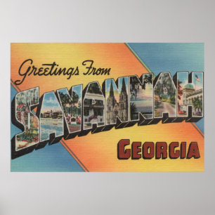 Savanne, Georgia - große Buchstabe-Szenen Poster