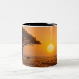 Savanne-Sonnenuntergang-Tasse Zweifarbige Tasse