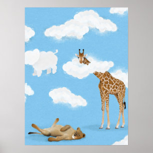 Savannen-Wolken-Tiere Poster