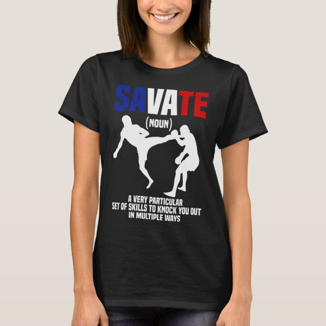 Savate-Ausrüstung Selbstverteidigungstraining Kamp T-Shirt (Vorderseite)
