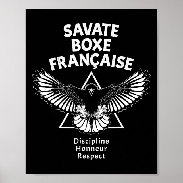 Savate Französisches Kickboxen Eagle  Poster (Vorne)