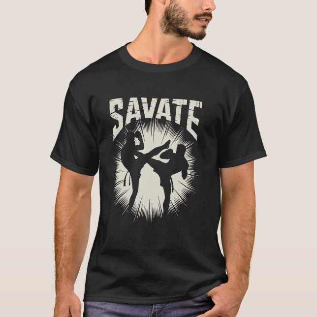 Savate-Trainer Französische Kampfkunst Kickboxen T-Shirt (Vorderseite)