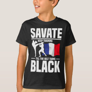 Savate-Training Schwarzgrad Martial Arts Französis T-Shirt