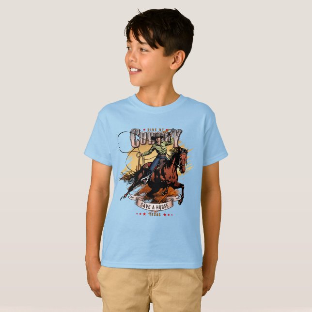 Save A Horse; Ride A Cowboy | Kids T-Shirt (Vorne ganz)