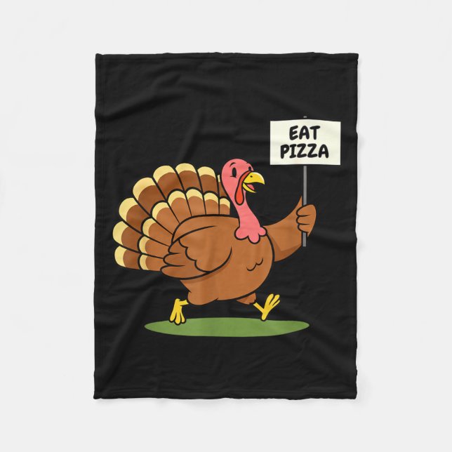 Save A Turkey, Eat Zza Funny Thanksgiving Design F Fleecedecke (Vorderseite)