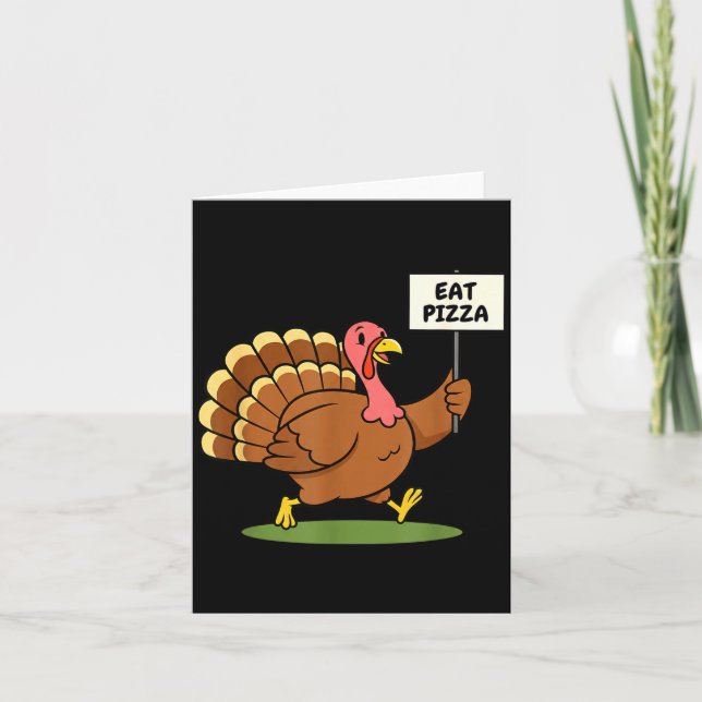 Save A Turkey, Eat Zza Funny Thanksgiving Design F Karte (Vorderseite)
