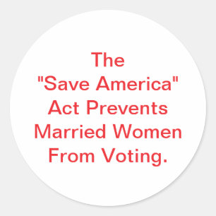 Save America Act ist gefährlich Hankamer Artjunkha Runder Aufkleber