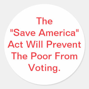 Save America Act ist gefährlich Hankamer Artjunkha Runder Aufkleber
