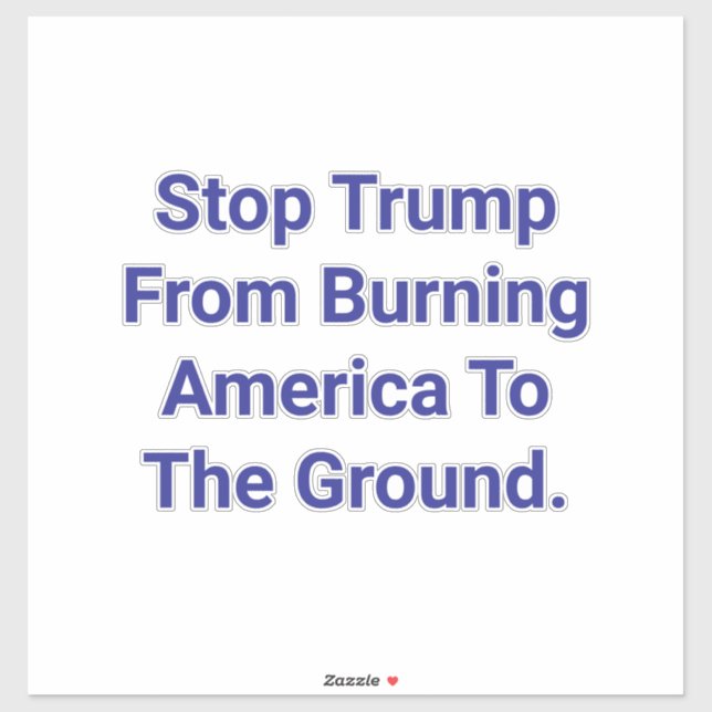 Save America From Trump Hankamer Artjunkhaus Peace Aufkleber (Blatt)