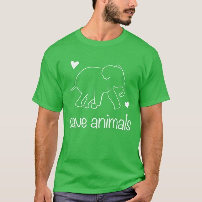 save animals animal elephant animal rights activis T-Shirt (Vorderseite)