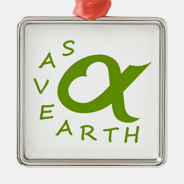 Save Earth Planet Ornament Aus Metall (Vorne)