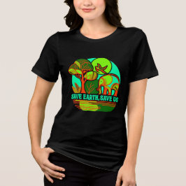 Save Earth Save Us Elephant Earth Day T-Shirt Tri-Blend Shirt