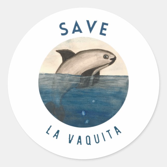 Save La Vaquita Runder Aufkleber (Vorderseite)
