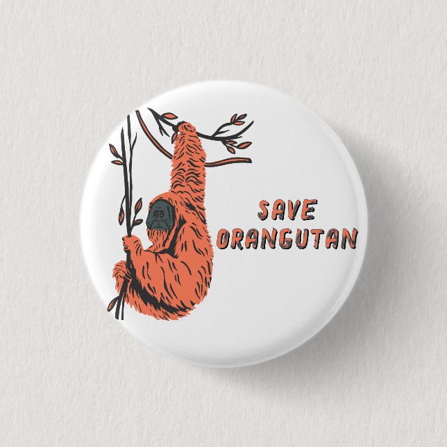 Save Orangutan Explorer | Kids Outdoor Award Button (Vorderseite)
